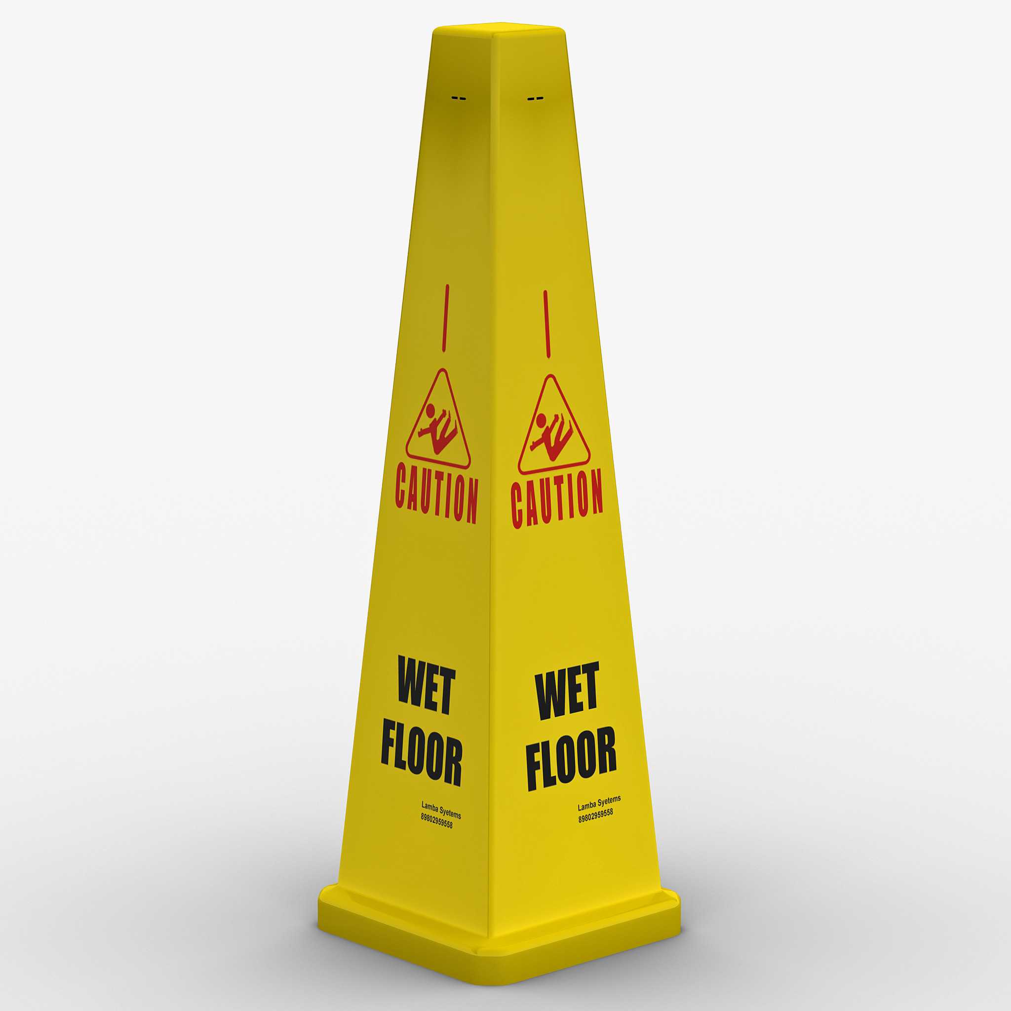 Sign Cone Caution Wet Floor Large Yellow